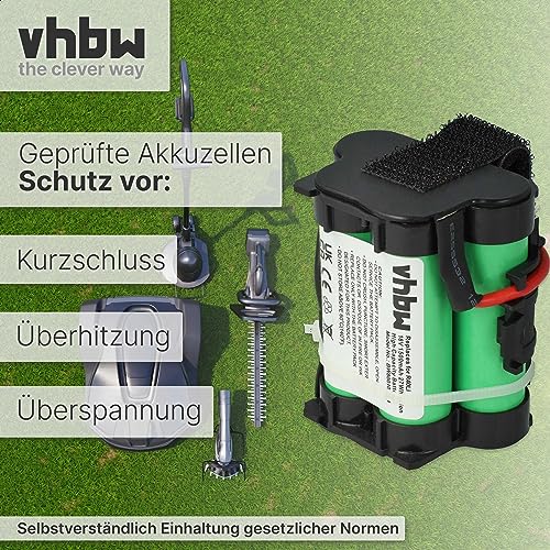 vhbw Li-Ion Akku 1500mAh (18V) für Rasenroboter Gardena R40 Li, R40li, R45 Li, R45Li wie 574 47 68-01, 505 69 73-20. - 6
