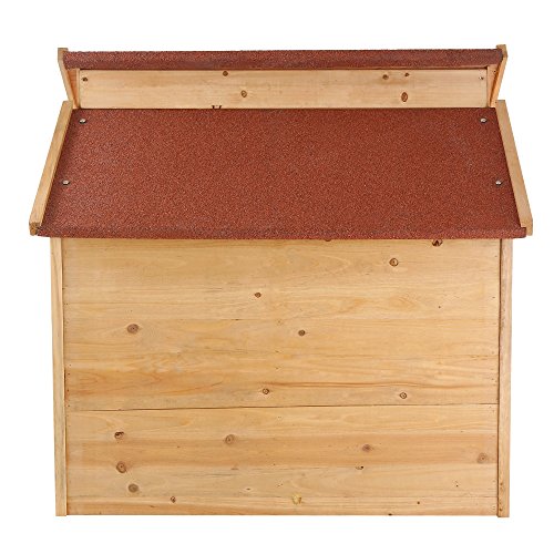 ZELSIUS Holzgarage für Rasenmäher Roboter, Mähroboter Garage, Carport, rot - 3