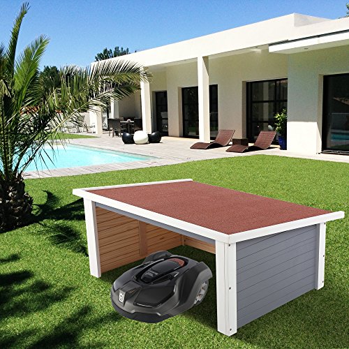 ZELSIUS Holzgarage für Rasenmähroboter aus Holz - 7