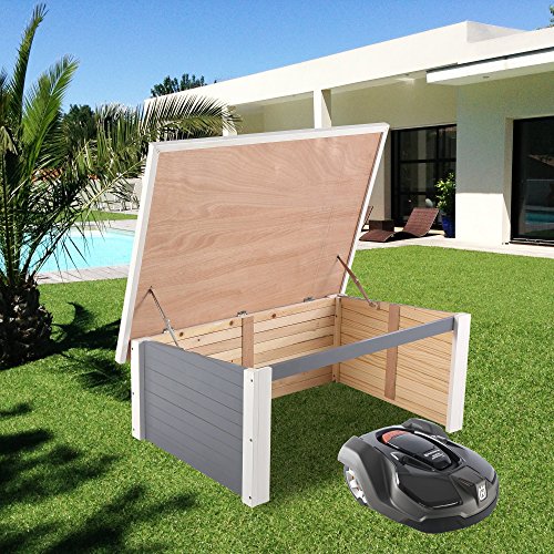 ZELSIUS Holzgarage für Rasenmähroboter aus Holz - 8