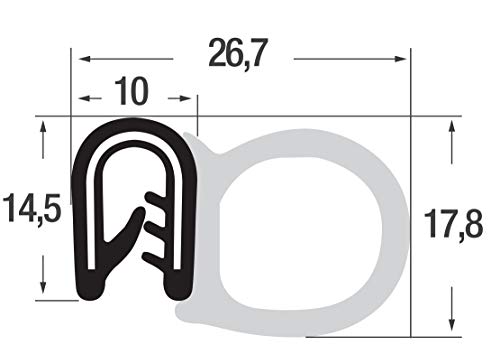 DS2 Dichtungsprofil von SMI-Kantenschutzprofi mit seitlicher Dichtung aus EPDM Moosgummi - 2