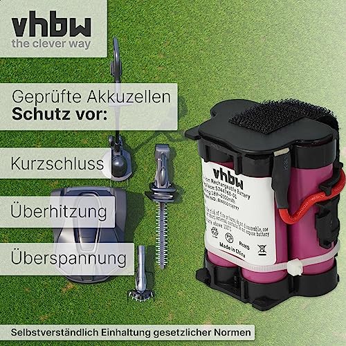 vhbw Li-Ion Akku 2000mAh (18V) für Rasenroboter Gardena R40 Li, R45Li, R70Li wie 574 47 68-01. - 6