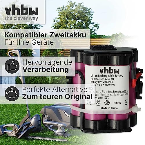 vhbw Li-Ion Akku 2000mAh (18V) für Rasenroboter Gardena R40 Li, R45Li, R70Li wie 574 47 68-01. - 7