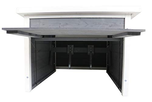 Rasenroboter-Garage Holz grau-weiß - 4