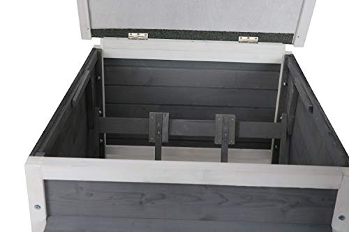 Rasenroboter-Garage Holz grau-weiß - 5