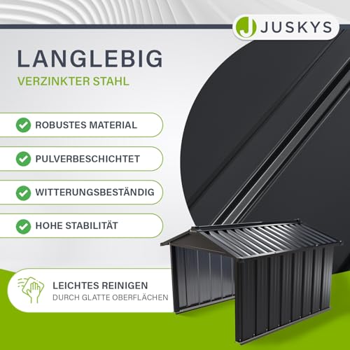 Juskys Metall Mähroboter Garage mit Satteldach - 5
