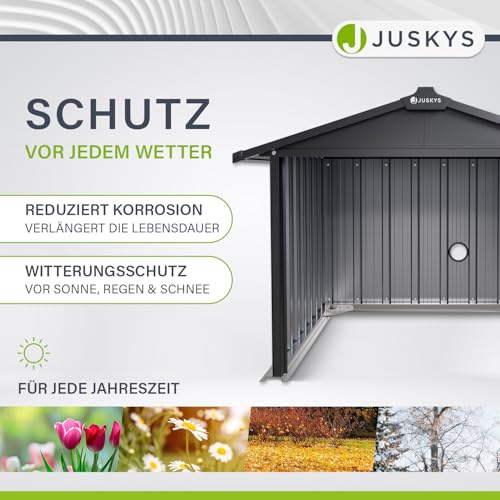 Juskys Metall Mähroboter Garage mit Satteldach - 7