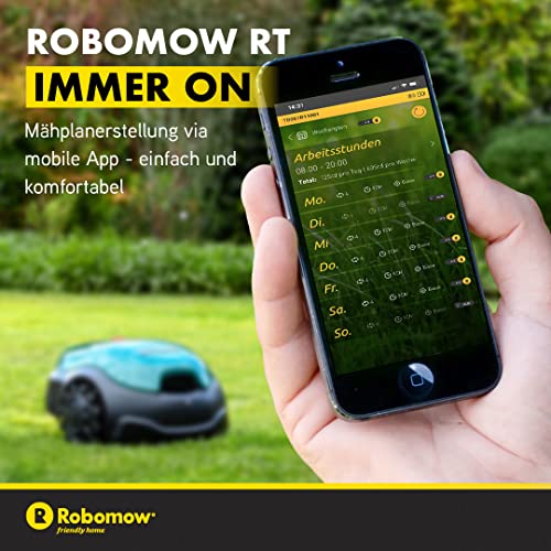 ROBOMOW RT700 Robotermäher/Rasenroboter für Flächen bis 700 qm | 10.2 Ah; 18cm Schnittbreite; einfache Installation, selbstreinigend und inkl. schwimmendem Mähdeck, Mulchreiniger - 14