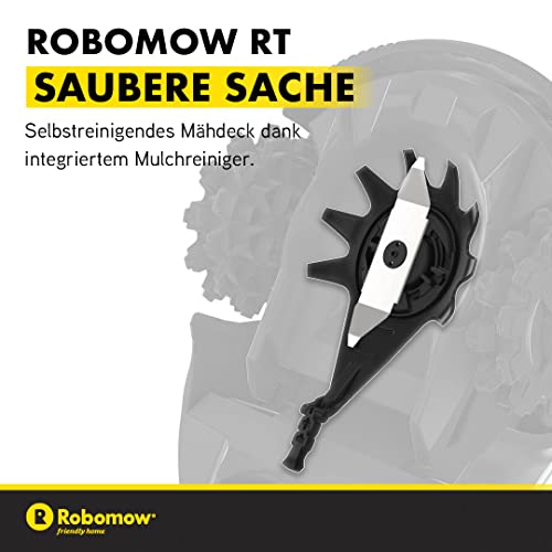 ROBOMOW RT700 Robotermäher/Rasenroboter für Flächen bis 700 qm | 10.2 Ah; 18cm Schnittbreite; einfache Installation, selbstreinigend und inkl. schwimmendem Mähdeck, Mulchreiniger - 16