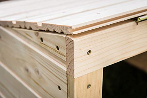 wortek Mähroboter Garage Carport Rasenmähger Roboter Rasenroboter Dach - aus Holz - fertig montiert mit Klappdeckel - 5