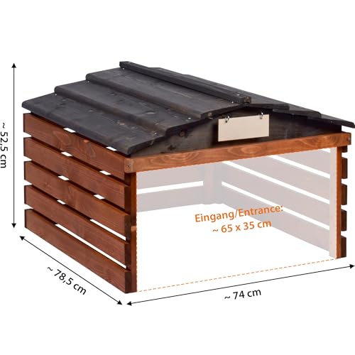dobar 56193e Mährobotergarage mit abnehmbarem Dach – Fichte – Braun/Schwarz - 2