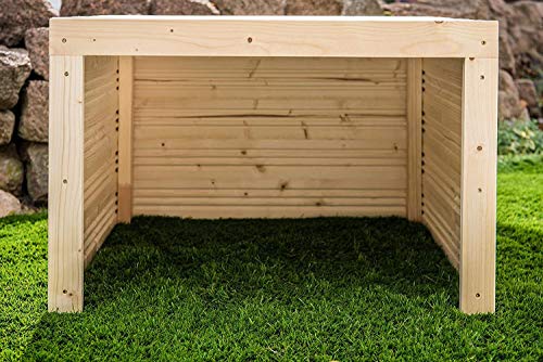 wortek Mähroboter Garage Carport Rasenmäher Roboter Rasenroboter Unterstand Dach - aus Holz - fertig montiert - 2