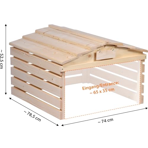 dobar 56194e Mährobotergarage mit abnehmbarem Dach – Fichte – Natur - 2