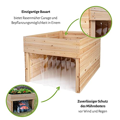 empasa bepflanzbare Rasenmäher Roboter Garage'PARKY' Mähroboter Überdachung Rasenmäher Haus und Hochbeet Pflanzbeet Kräuterbeet in einem - 6