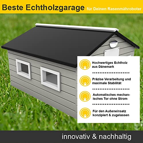 HRobotic Accessoires Echtholz Garage Skandic mit automatischen Tor und Solarbeleuchtung - 3