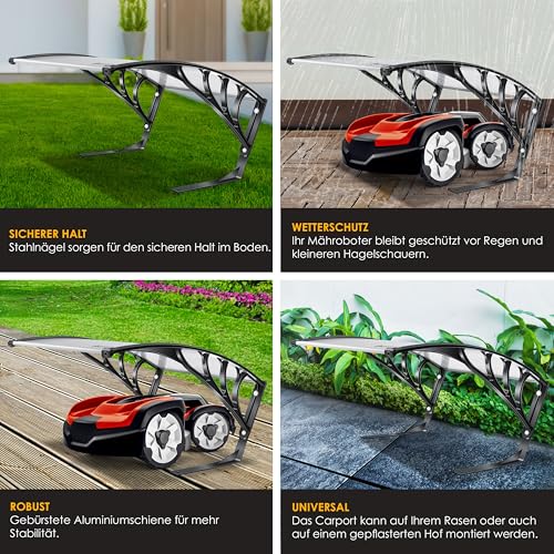 KESSER® Mähroboter Garage Dach Carport Überdachung für Mähroboter - 8