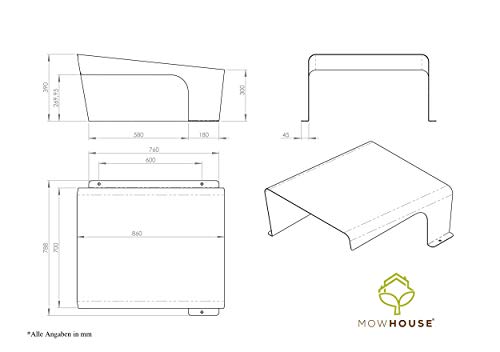 MOWHOUSE Mähroboter Garage für Worx S M und L Rasenroboter - Anthrazit - 5