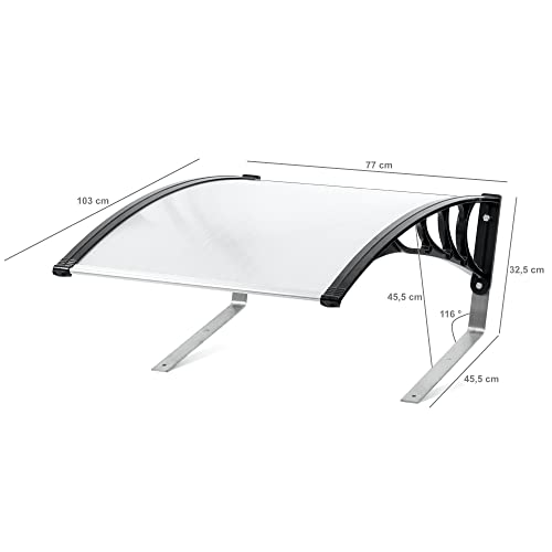 Zelsius Mähroboter Garage | 77 x 103 x 45,5 cm | transparent, mit Edelstahl Füße | Garage für Mähroboter, Überdachung für Rasenroboter, Rasenmähroboter Garage - 3