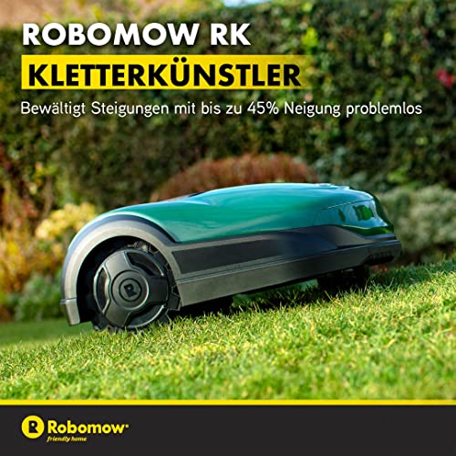 ROBOMOW RK1000 Robotermäher/Rasenroboter für Flächen bis 1000 qm | 21 cm Schnittbreite; Kantenmodus; einfache Installation, selbstreinigend,schwimmendes Mähdeck, bis 45 Grad Steigung - 14