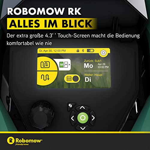 ROBOMOW RK2000 Robotermäher/Rasenroboter für Flächen bis 2000 qm | 21 cm Schnittbreite; Kantenmodus; einfache Installation, selbstreinigend,schwimmendes Mähdeck, bis 45 Grad Steigung - 10