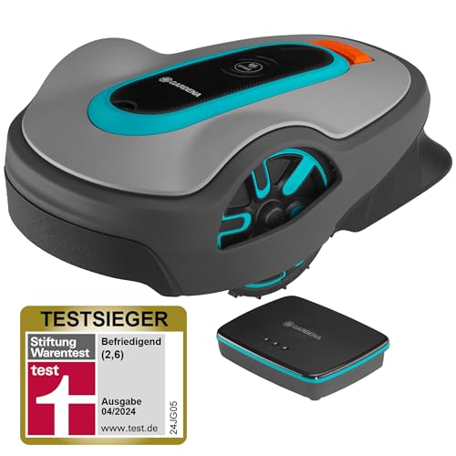 Gardena Mähroboter smart SILENO City 600 m² Set: Innovative LONA AI-Technologie, Steuerung per App, SensorControl, für Steigungen bis zu 35 Prozent, inkl. smart Gateway, DE-Version (19603-60) - 2