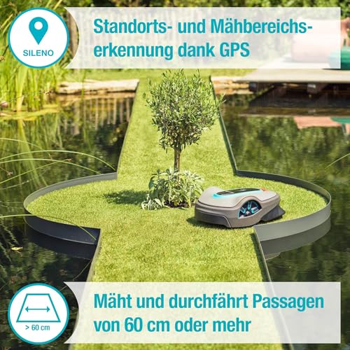 Gardena Mähroboter smart SILENO City 600 m² Set: Innovative LONA AI-Technologie, Steuerung per App, SensorControl, für Steigungen bis zu 35 Prozent, inkl. smart Gateway, DE-Version (19603-60) - 5