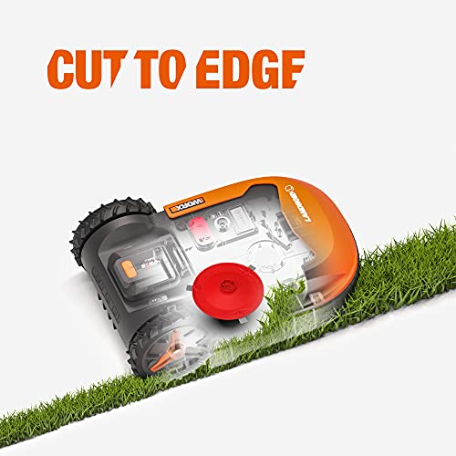 WORX Landroid WR169E Mähroboter mit Begrenzungskabel für Gärten bis 300m² - AIA Navigation - App Steuerung, WLAN, Bluetooth - Cut-to-Edge - 16 cm Schnittbreite - 30-60 mm Schnitthöhe - 3