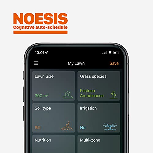 WORX Landroid WR169E Mähroboter mit Begrenzungskabel für Gärten bis 300m² - AIA Navigation - App Steuerung, WLAN, Bluetooth - Cut-to-Edge - 16 cm Schnittbreite - 30-60 mm Schnitthöhe - 4