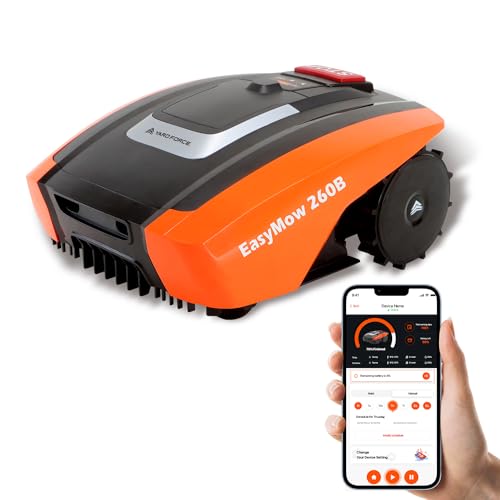 Yard FORCE Mähroboter EasyMow 260B bis zu 260 qm - Selbstfahrender Rasenmähroboter, einfache Bedienung, Bluetooth- und App-Steuerung, 30% Steigung und 20 V / 2,0 Ah Lithium-Ionen-Akku, 260 M² - 2