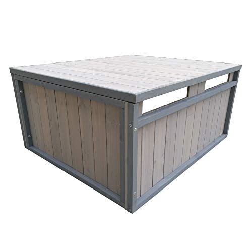 Wiltec Mähroboter Holzgarage Flachdach Massivholz Unterstand Carport Grau 80x70x38cm - 2