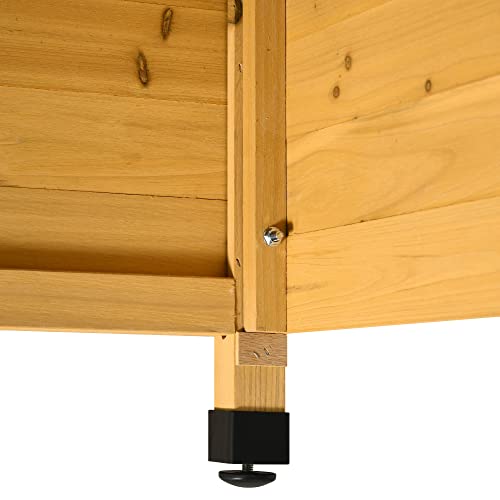 Outsunny Holzgarage für Rasenmäher Roboter Mähroboter Garage Carport für Rasenroboter Sonnen- & Regenschutz Gelb 75 x 76 x 70 cm - 9