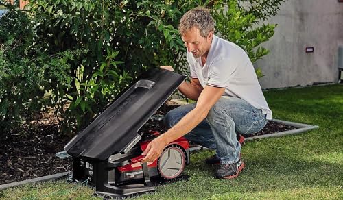 Original Einhell Mähroboter Garage (passend für alle Einhell Mähroboter, Witterungsschutz vor Regen, Sonne und Niederschlag, einfache Montage, klappbar, 79 x 52,8 x 16,5 cm) - 3