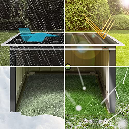 Gardebruk® Mähroboter Garage Pultdach Metall 89x90x54cm Wetterbeständig Dach klappbar 4X Erdanker Carport Rasen Anthrazit - 4