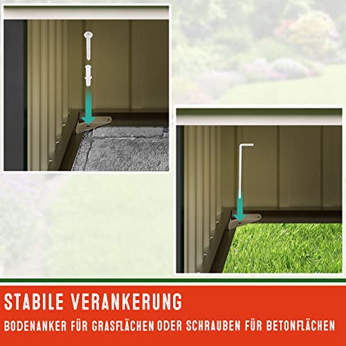 Gardebruk® Mähroboter Garage Pultdach Metall 89x90x54cm Wetterbeständig Dach klappbar 4X Erdanker Carport Rasen Anthrazit - 5