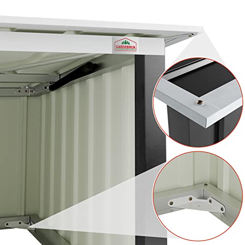 Gardebruk® Mähroboter Garage Pultdach Metall 89x90x54cm Wetterbeständig Dach klappbar 4X Erdanker Carport Rasen Anthrazit - 9