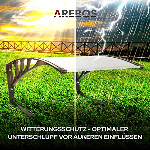 Arebos Mähroboter Garage | Rasenmäher Rasenroboter Automower | Carport 102 x 79 x 46 cm | Witterungsbeständig + UV-Schutz | mit Metallfüßen | Überdachung | inkl. Montagematerial - 5