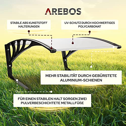 Arebos Mähroboter Garage | Rasenmäher Rasenroboter Automower | Carport 102 x 79 x 46 cm | Witterungsbeständig + UV-Schutz | mit Metallfüßen | Überdachung | inkl. Montagematerial - 6
