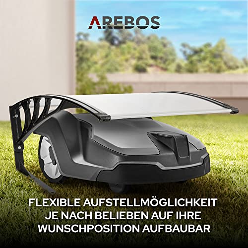 Arebos Mähroboter Garage | Rasenmäher Rasenroboter Automower | Carport 102 x 79 x 46 cm | Witterungsbeständig + UV-Schutz | mit Metallfüßen | Überdachung | inkl. Montagematerial - 7